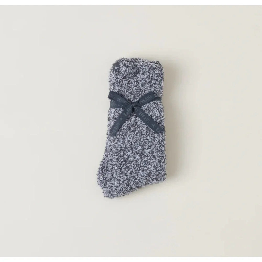 NWT Barefoot Dreams CozyChic men’s socks- heathered slate blue/white
